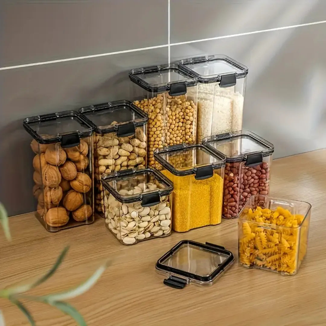 Kit com 3 Porta-Mantimentos com Trava e Vedação